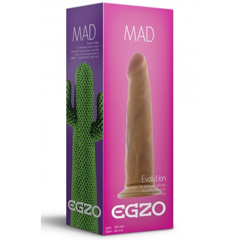 Телесный фаллоимитатор без мошонки Mad Cactus - 18,5 см.