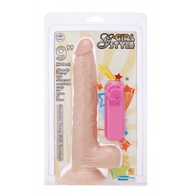 Телесный вибромассажёр на присоске G-GIRL STYLE 9INCH VIBRATING DONG - 22,9 см.